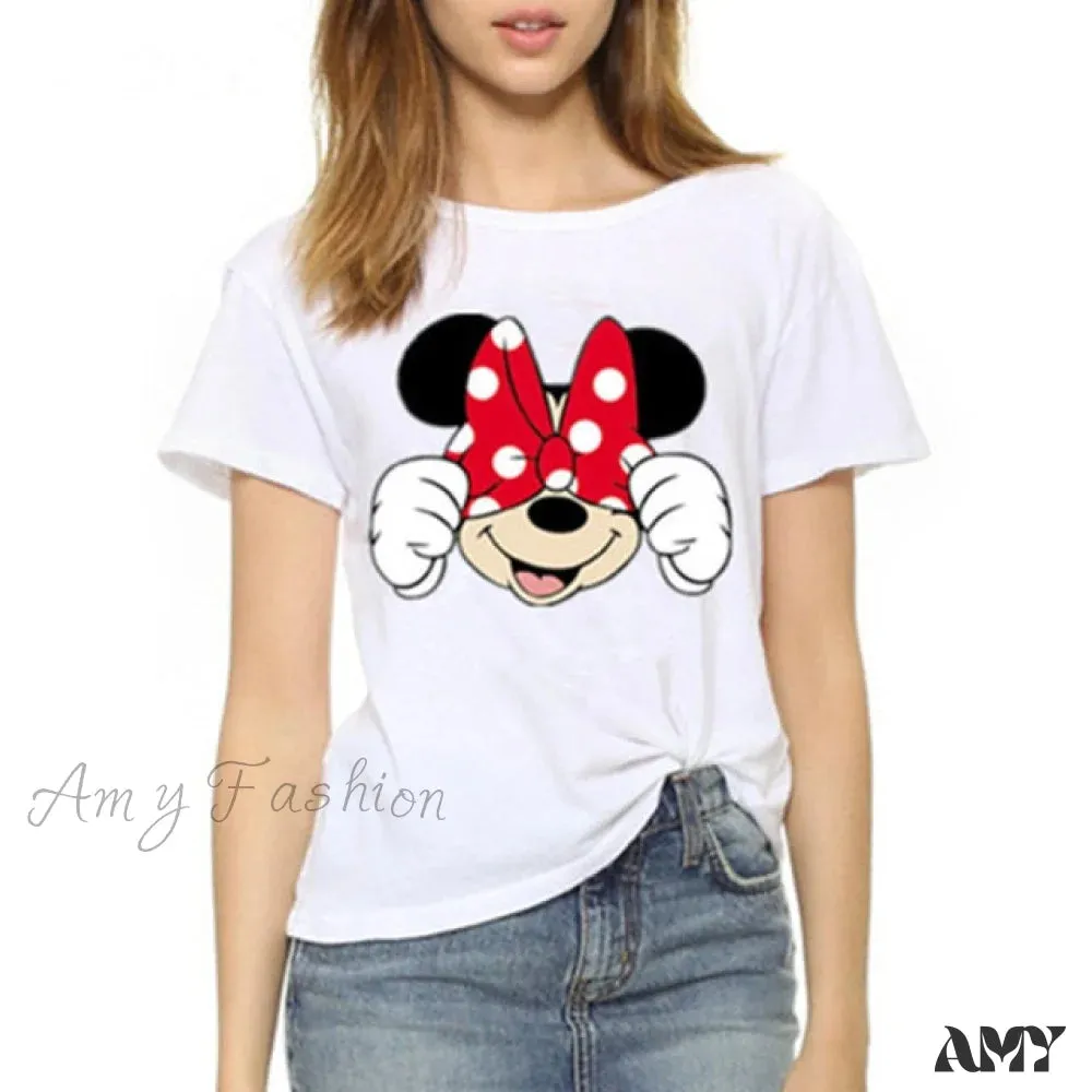 Amy Fashion - Three Mickey Mouse Print Women T shirt