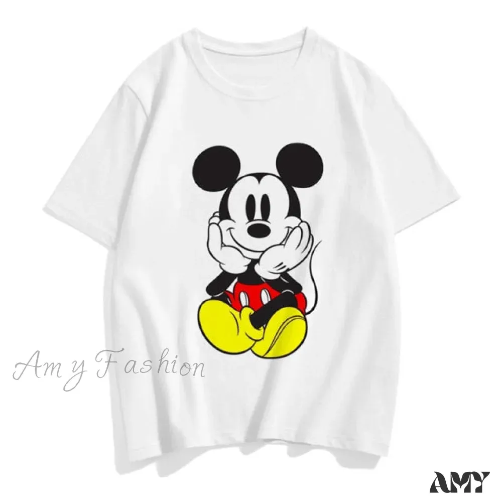 Amy Fashion - Three Mickey Mouse Print Women T shirt