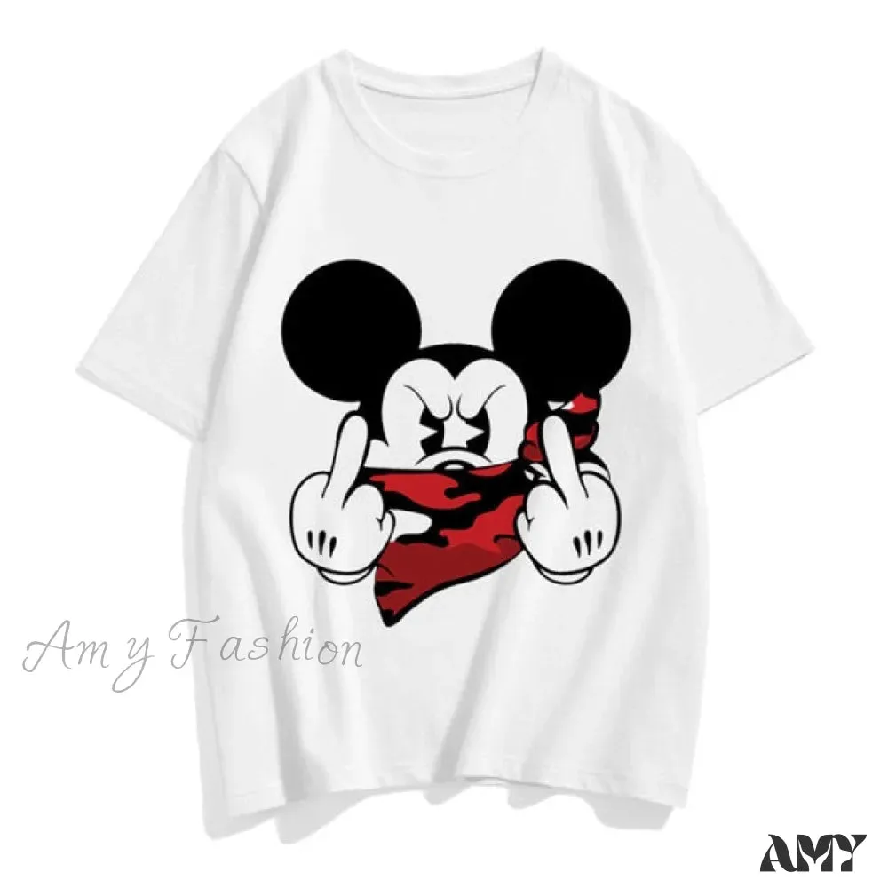 Amy Fashion - Three Mickey Mouse Print Women T shirt