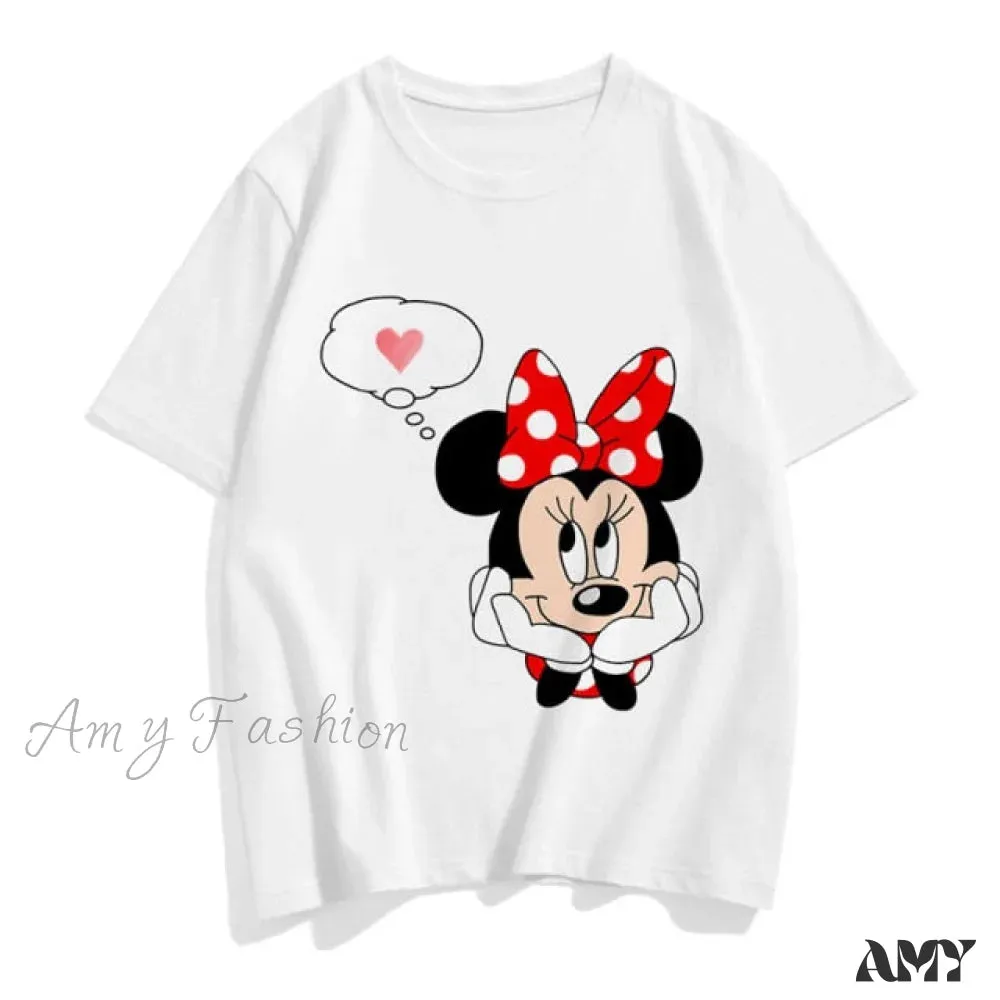 Amy Fashion - Three Mickey Mouse Print Women T shirt