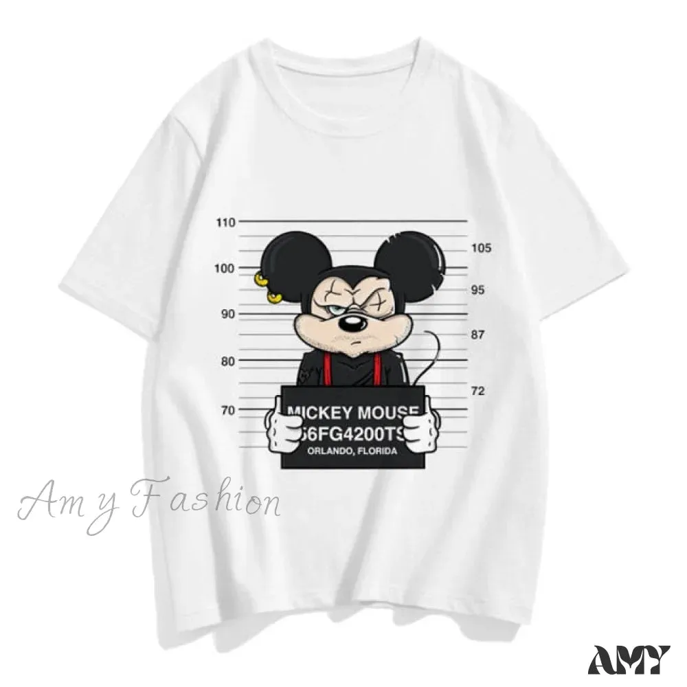 Amy Fashion - Three Mickey Mouse Print Women T shirt