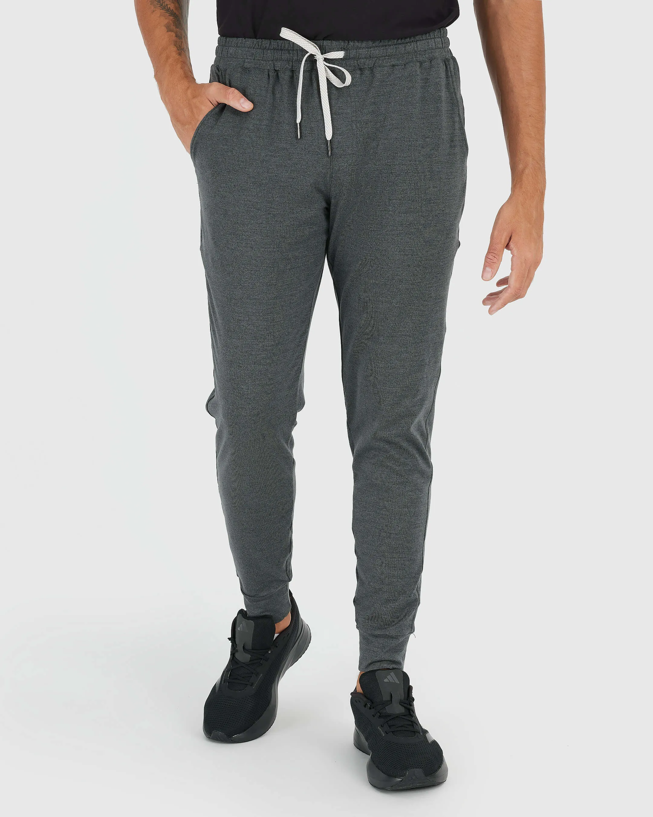 Black & Charcoal Heather Gray Active Training Joggers 2-Pack