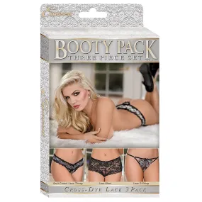 Booty Packs Cross-dye Lace 3 Pack Black S/M