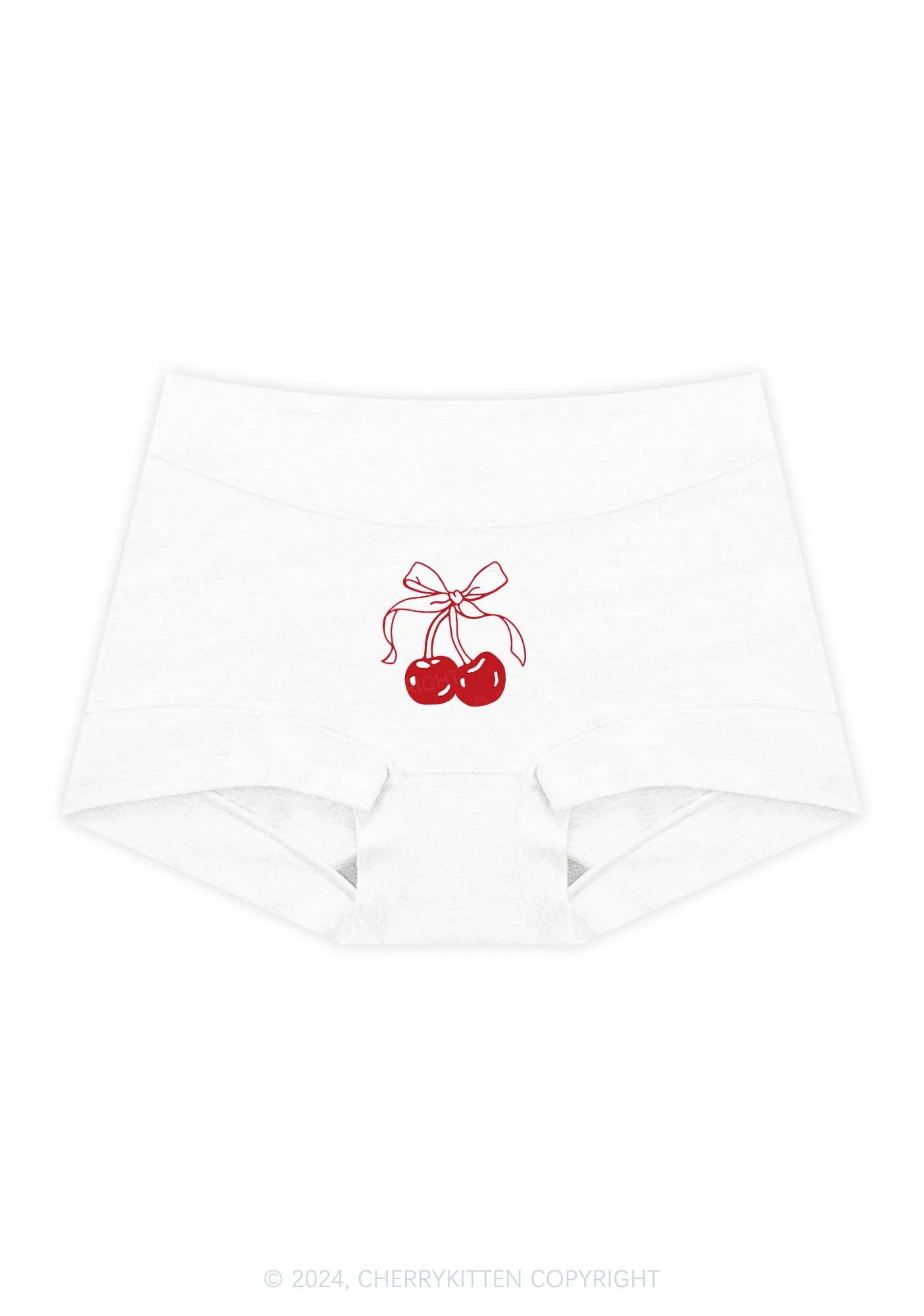 Bow Cherry Y2K Mid Rise Waist Boyshort Cherrykitten