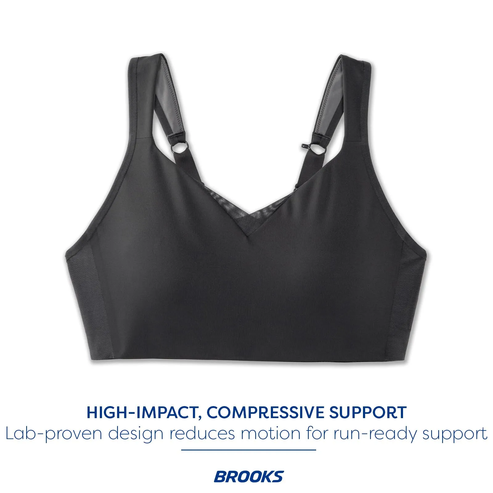 Brooks Women's Convertible Sports Bra for High Impact Running, Workouts & Sports with Maximum Support - Asphalt - 38 F