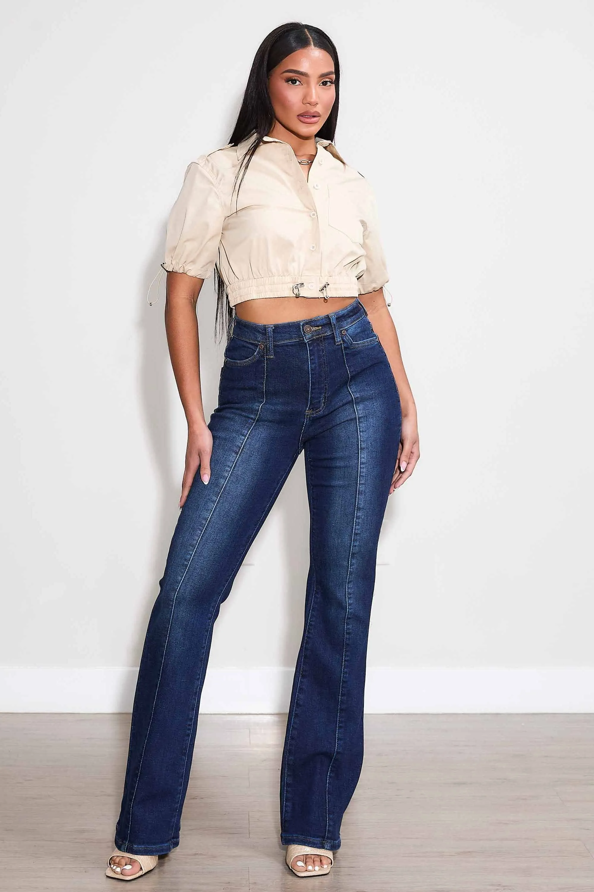 Centered Line Bootcut Jeans