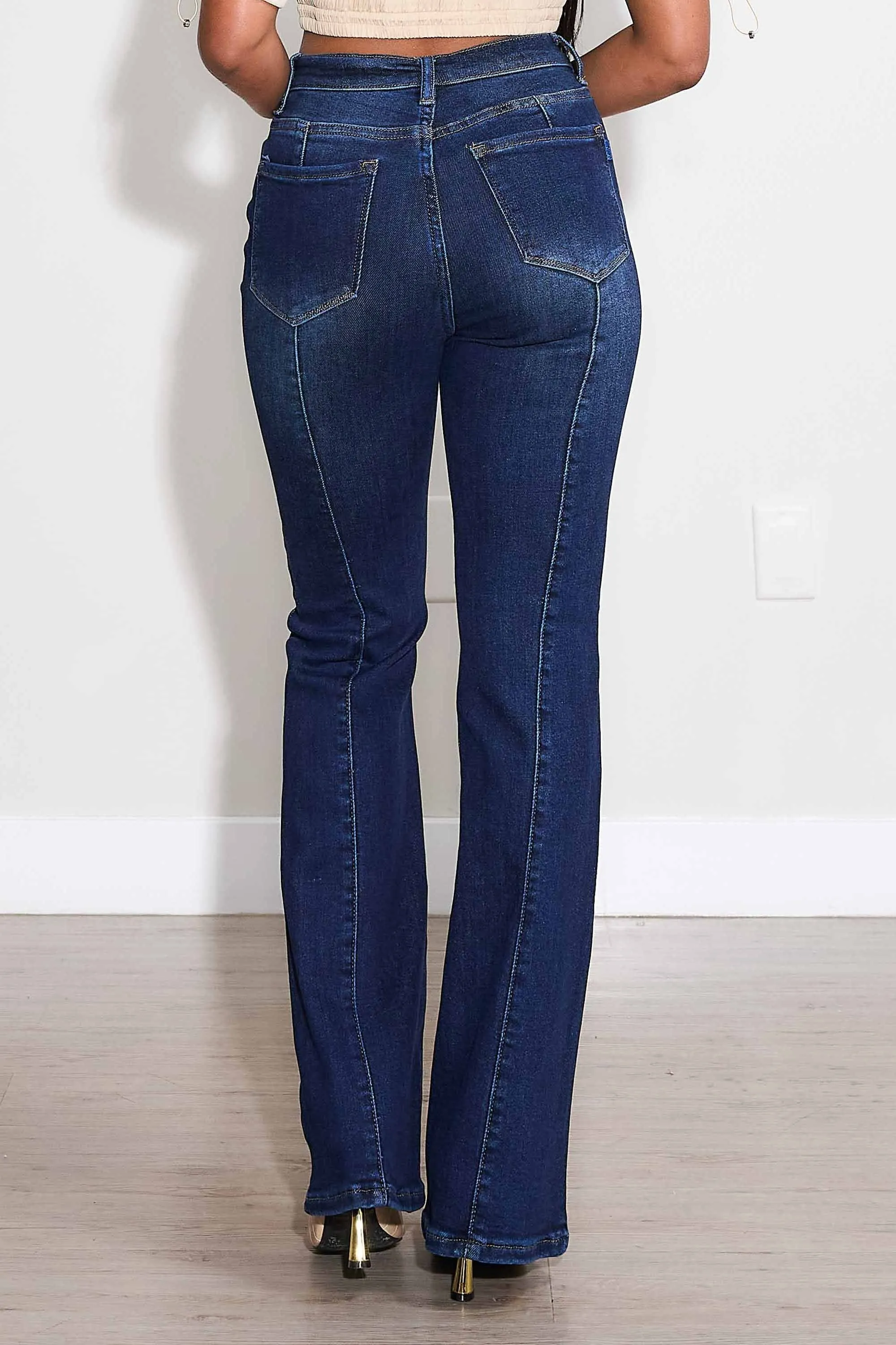 Centered Line Bootcut Jeans