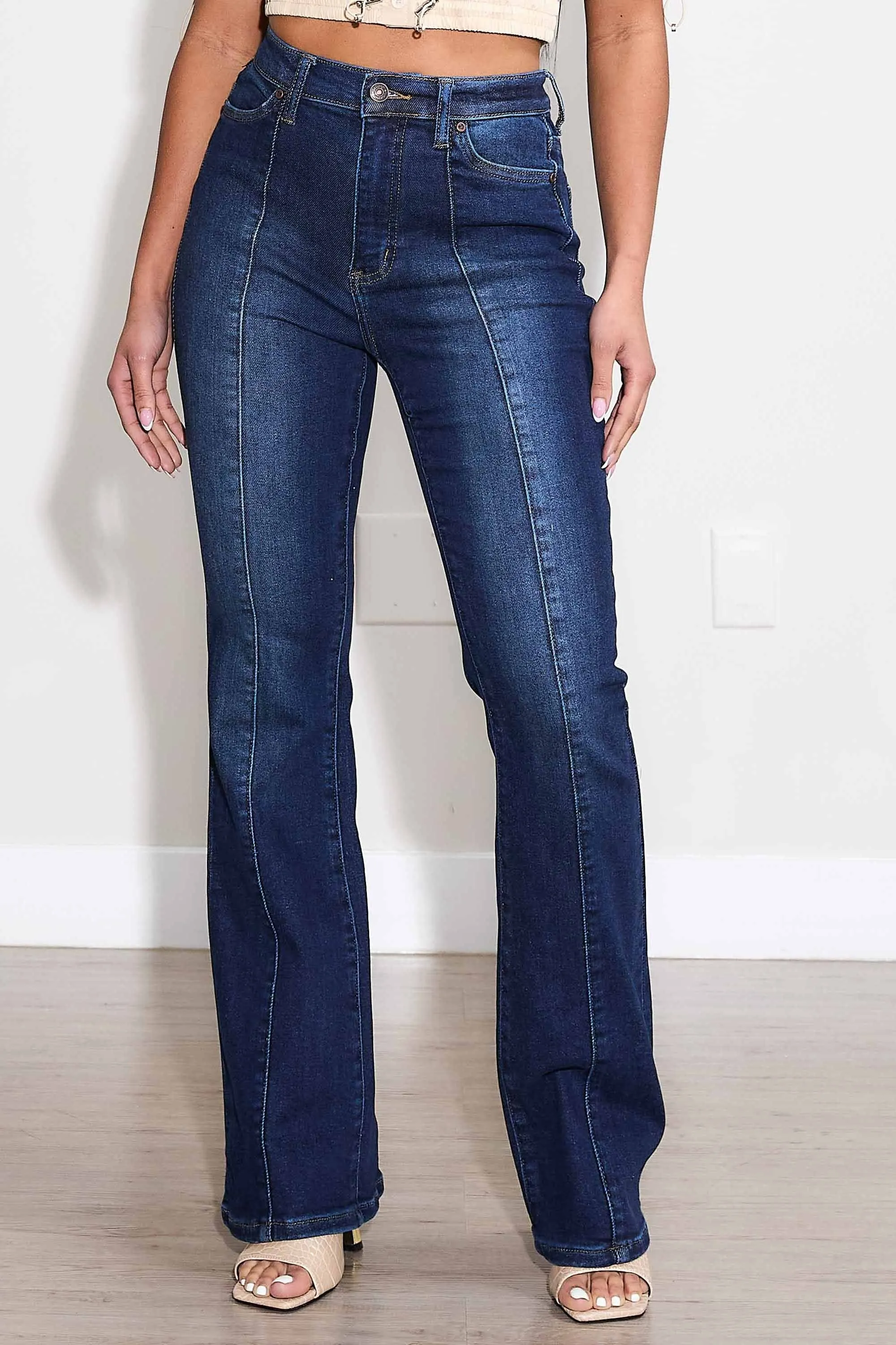 Centered Line Bootcut Jeans