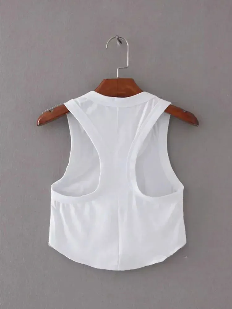 Cotton Crop Top with Scoop Neck