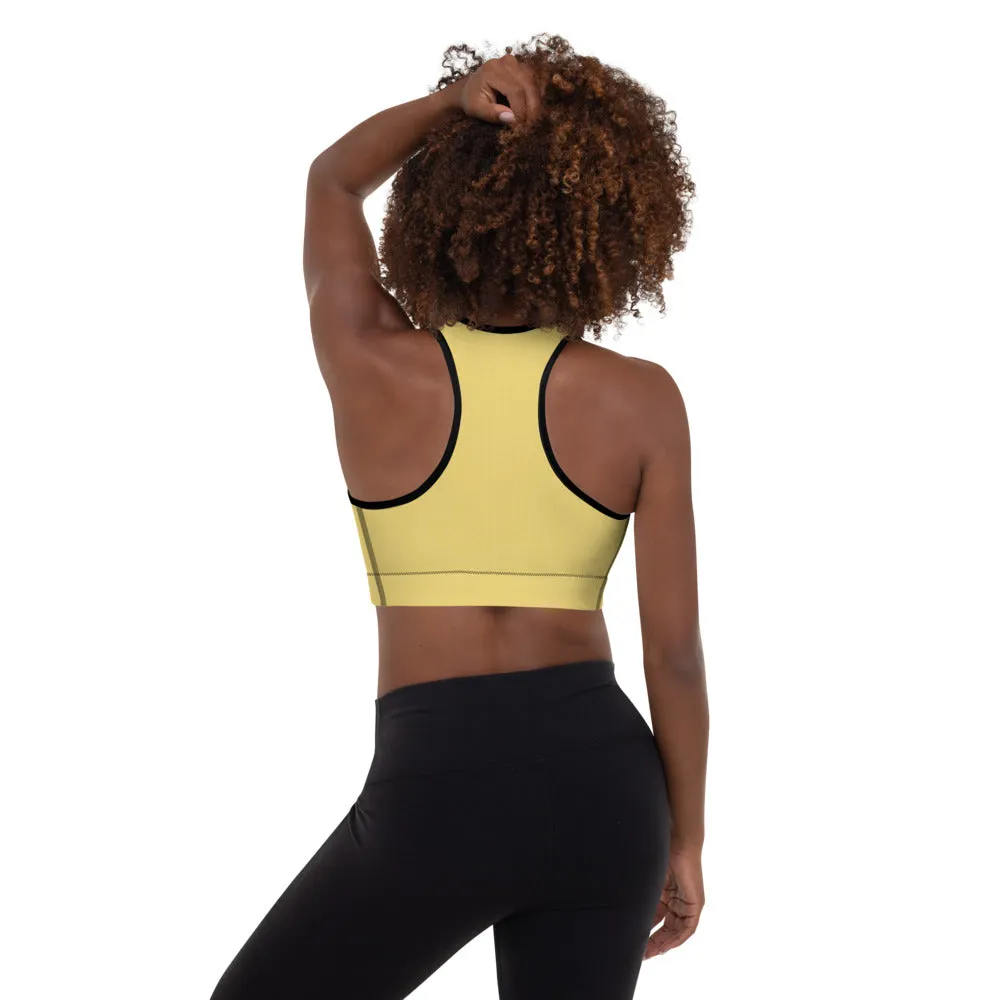 Daisy Yellow Padded Sports Bra