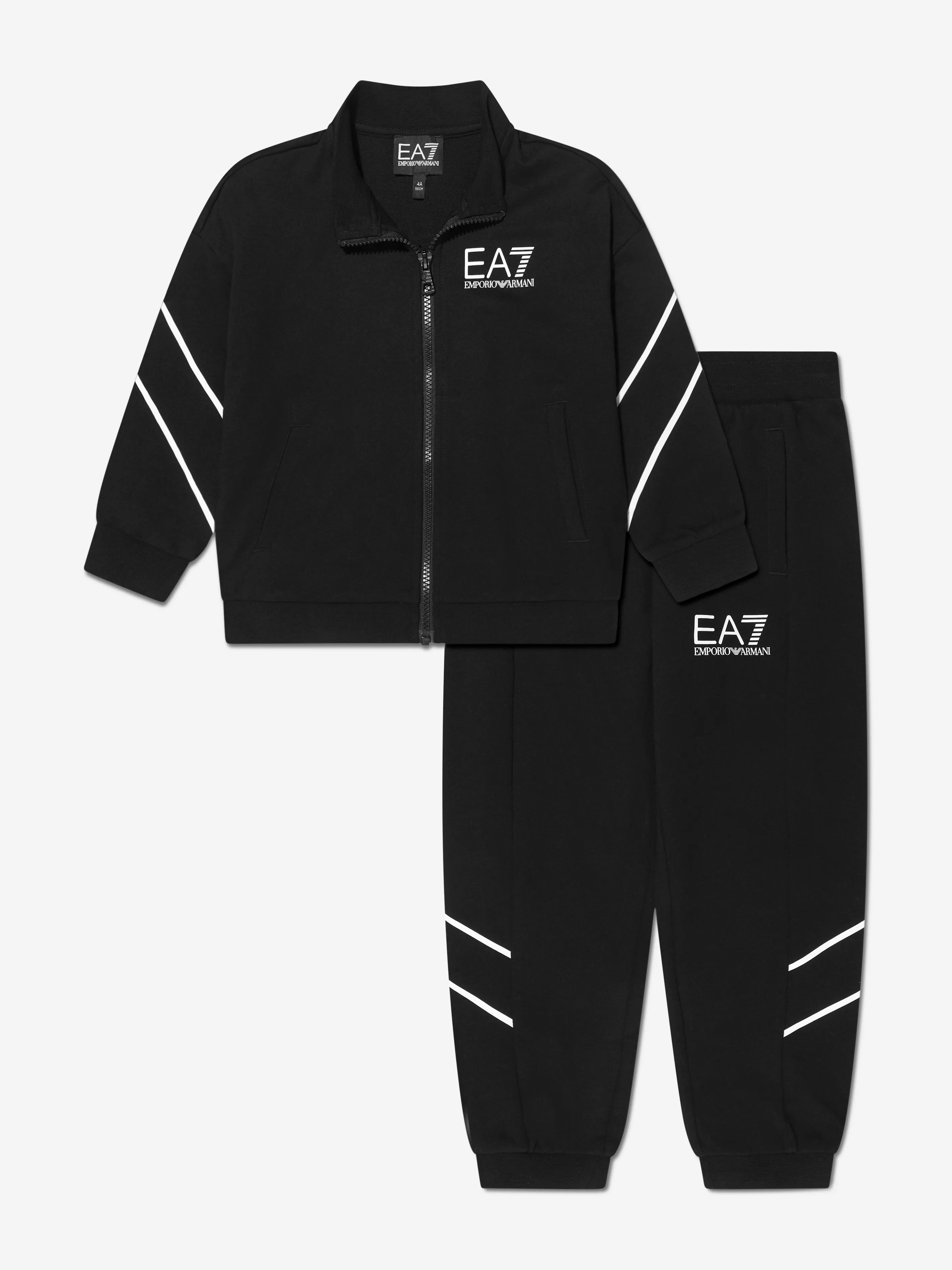 EA7 Emporio Armani Boys Train Logo Tracksuit in Black