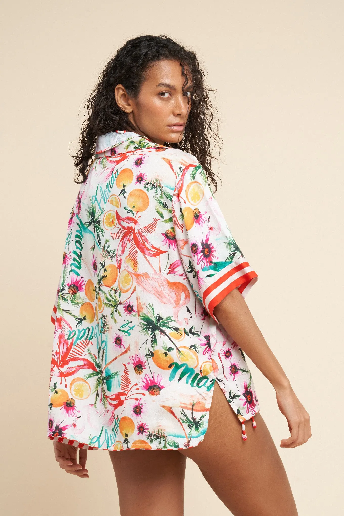 Florida Oversized button down shirt satin