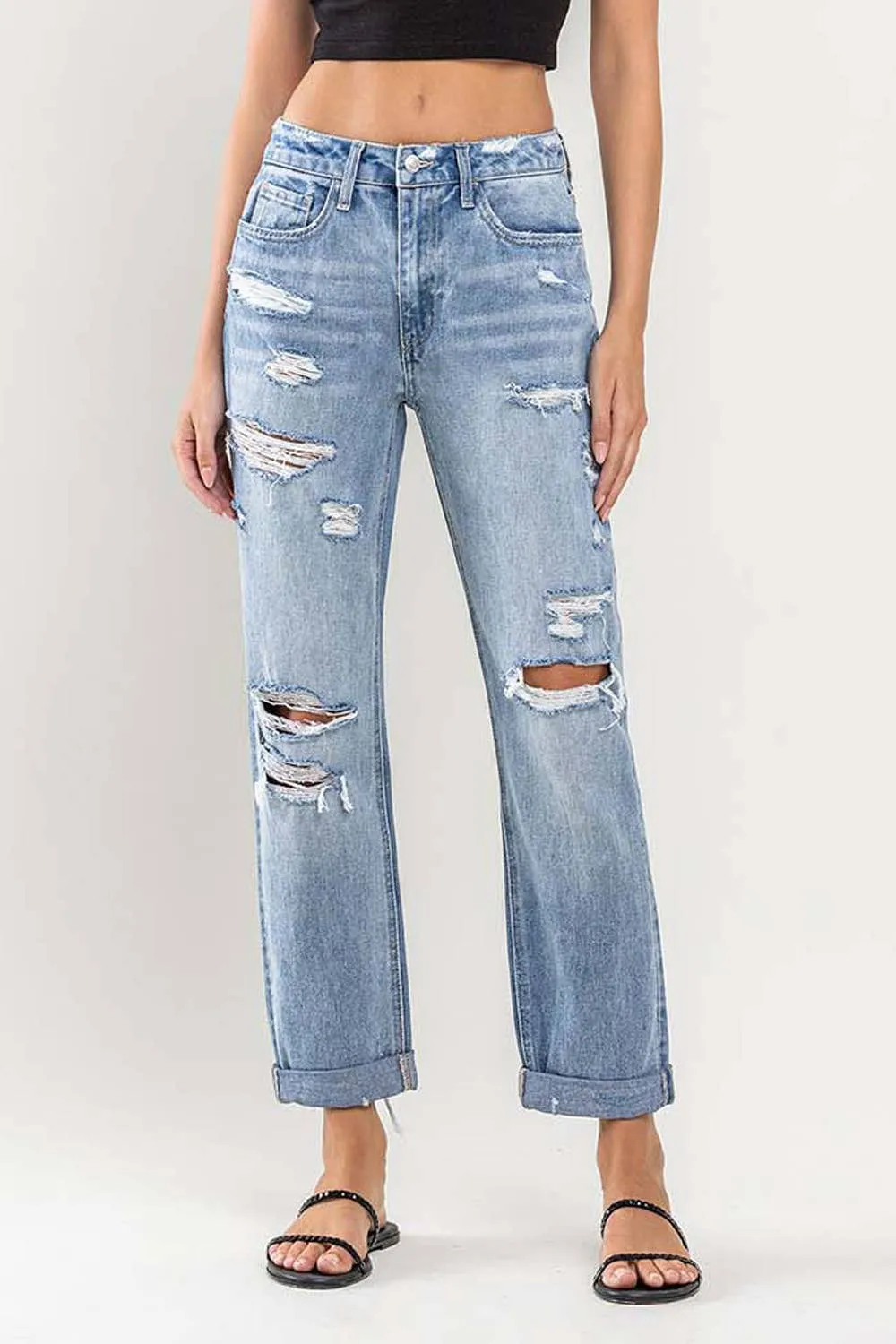 Flying Monkey High Rise Distressed Boyfriend Jean