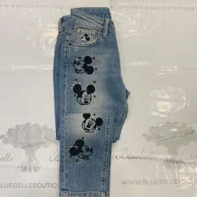 FRACOMINA DISNEY MICKY CROPPED BOYFRIEND JEANS