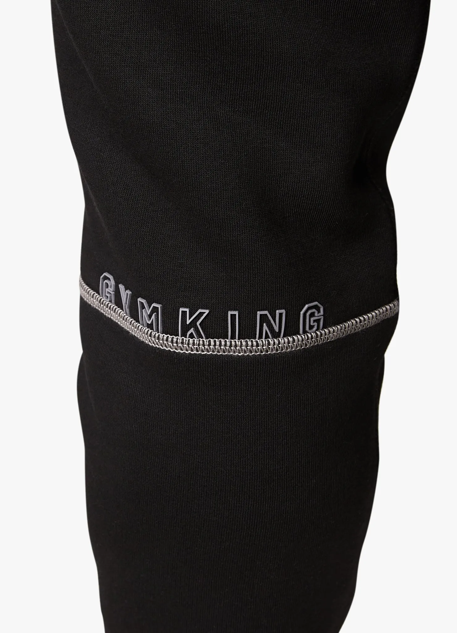 Gym King Outline Print Hood Tracksuit - Black