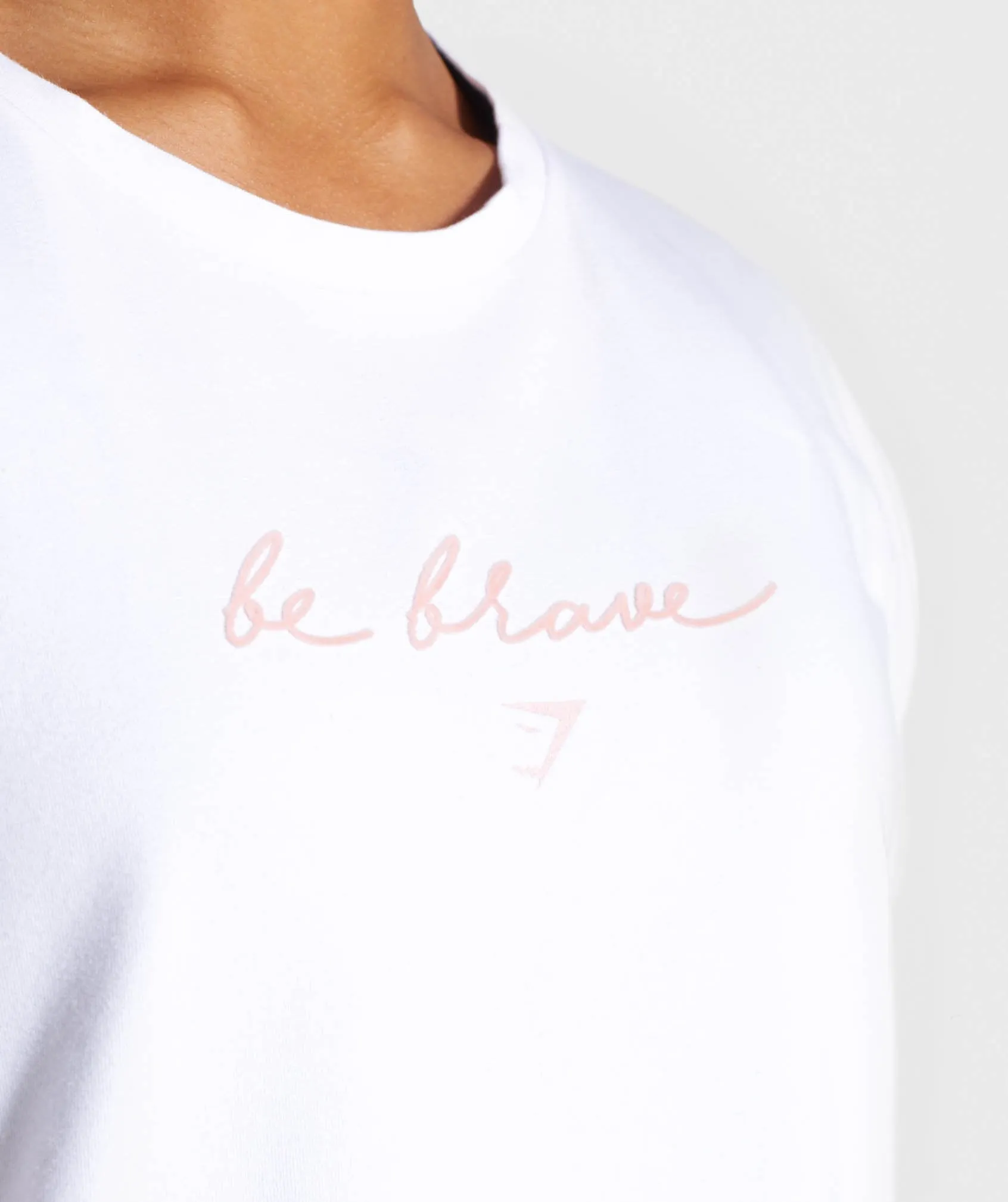 Gymshark Be Brave Longline Tee - White