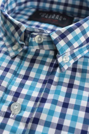 Hayden: Brookline Button Down Shirt - Turquoise/Navy