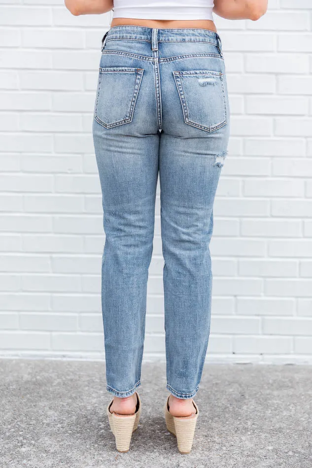 Libby Distressed Boyfriend Medium Wash Jeans FINAL SALE