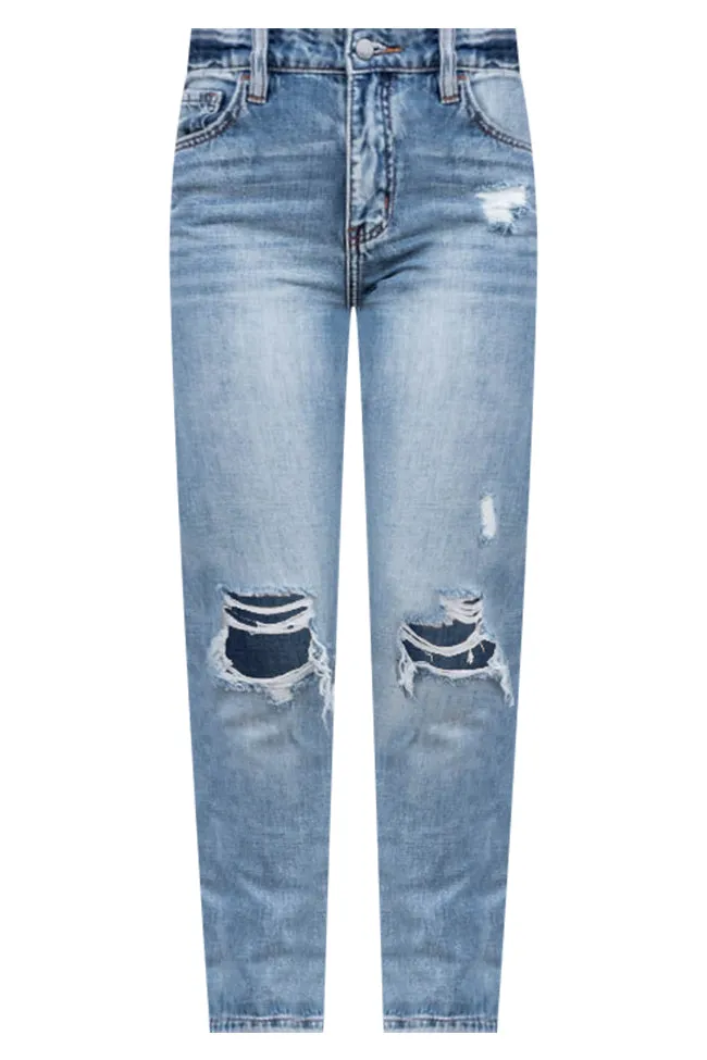 Libby Distressed Boyfriend Medium Wash Jeans FINAL SALE