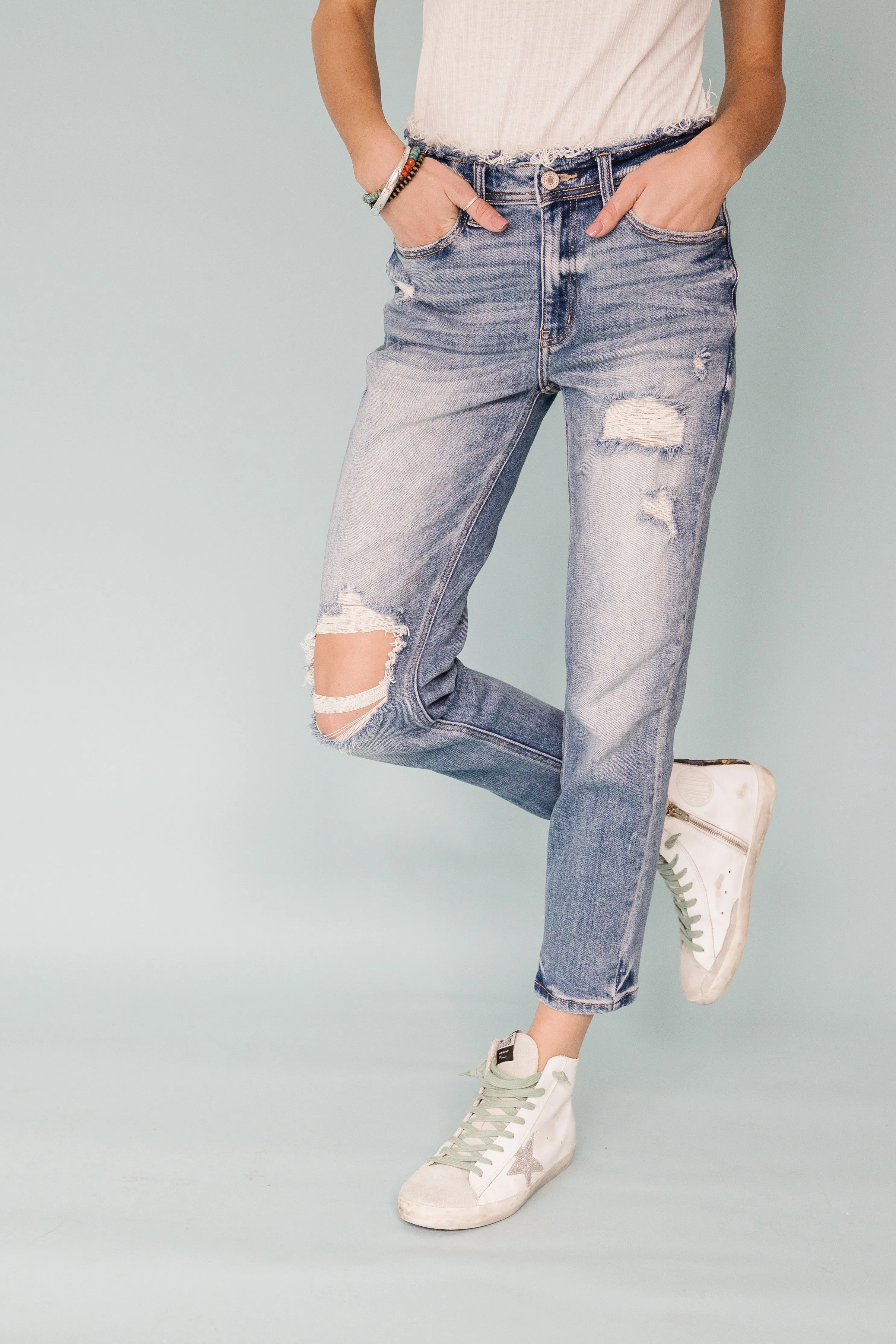 Love Me Boyfriend Kancan Jeans in Medium Wash