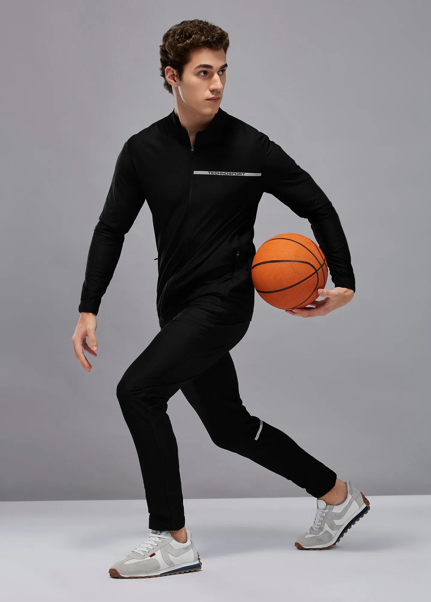 Men Solid Slim Fit Mock Tracksuits with DURACOOL 