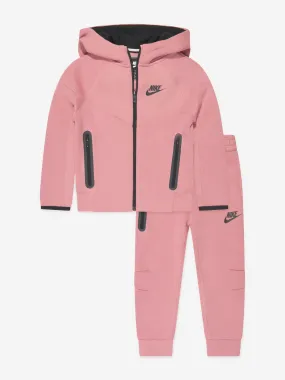 Nike Girls Tech Fleece Hooded Tracksuit in Pink