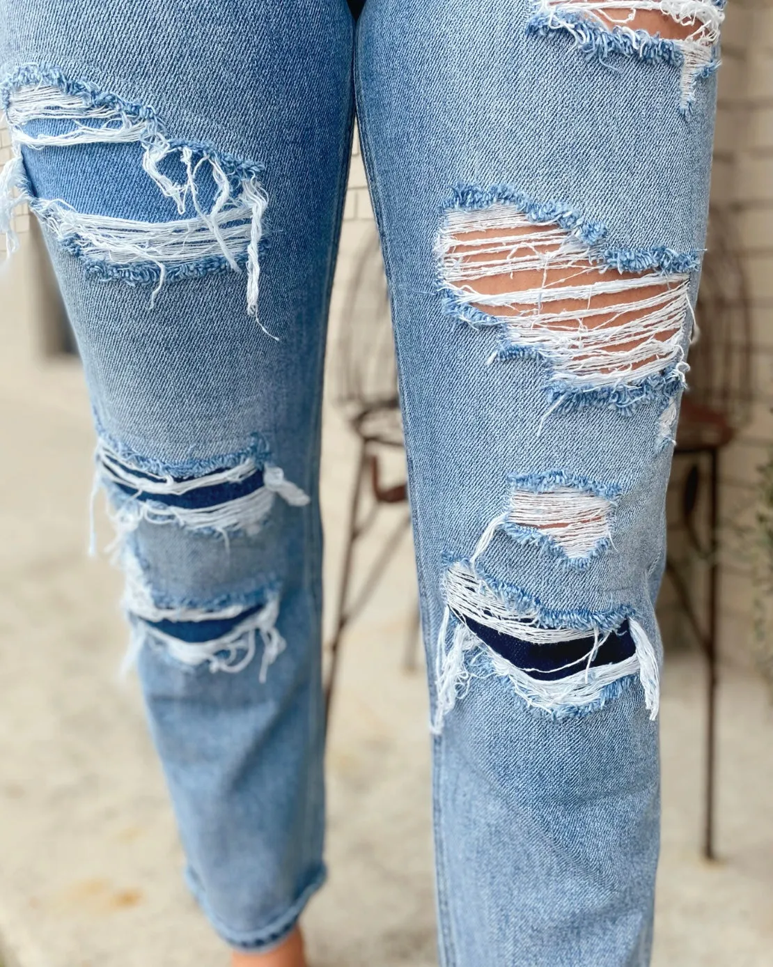 On Your Mark Mid Rise Boyfriend Jeans