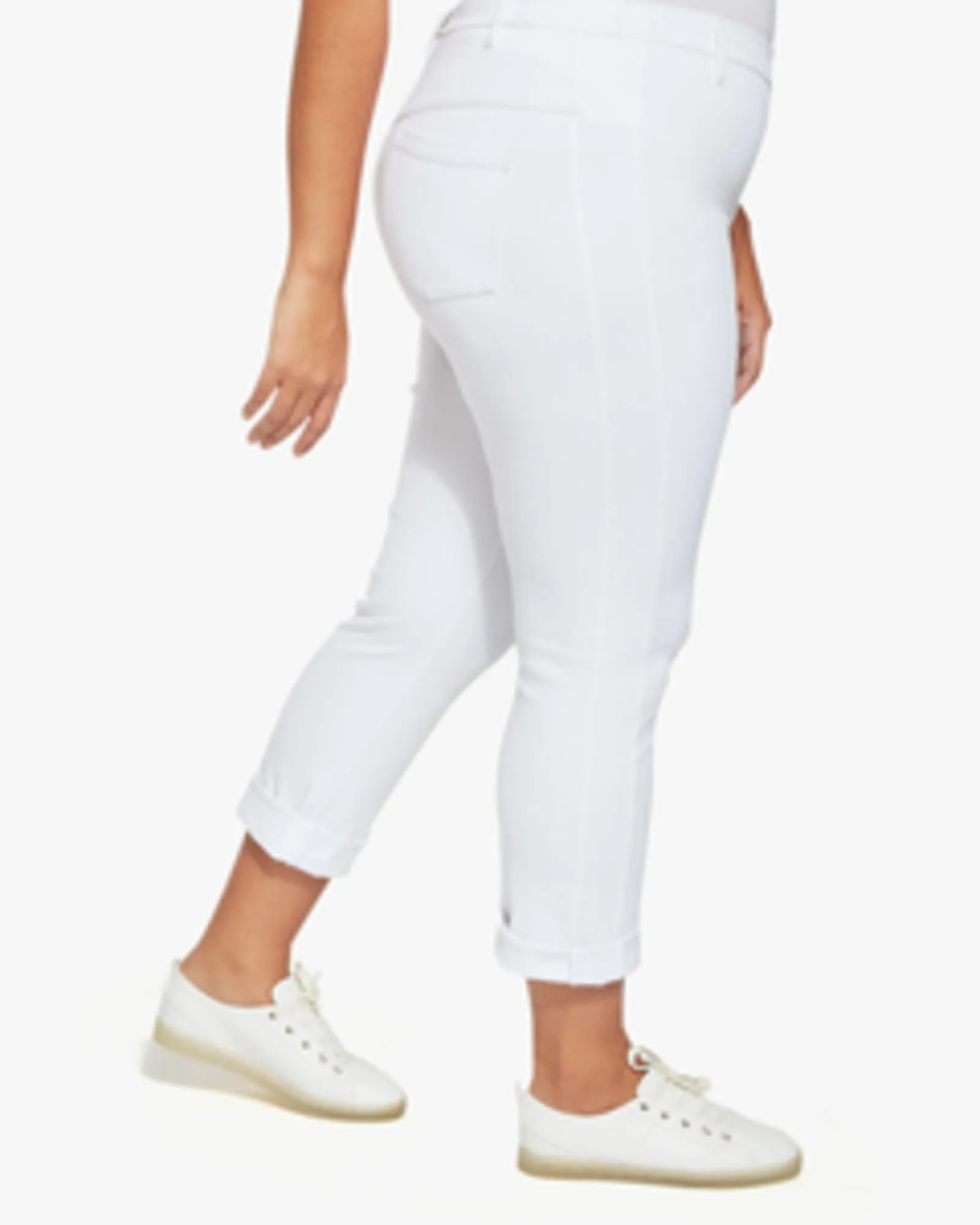 Patricia Cropped Boyfriend Jean | White