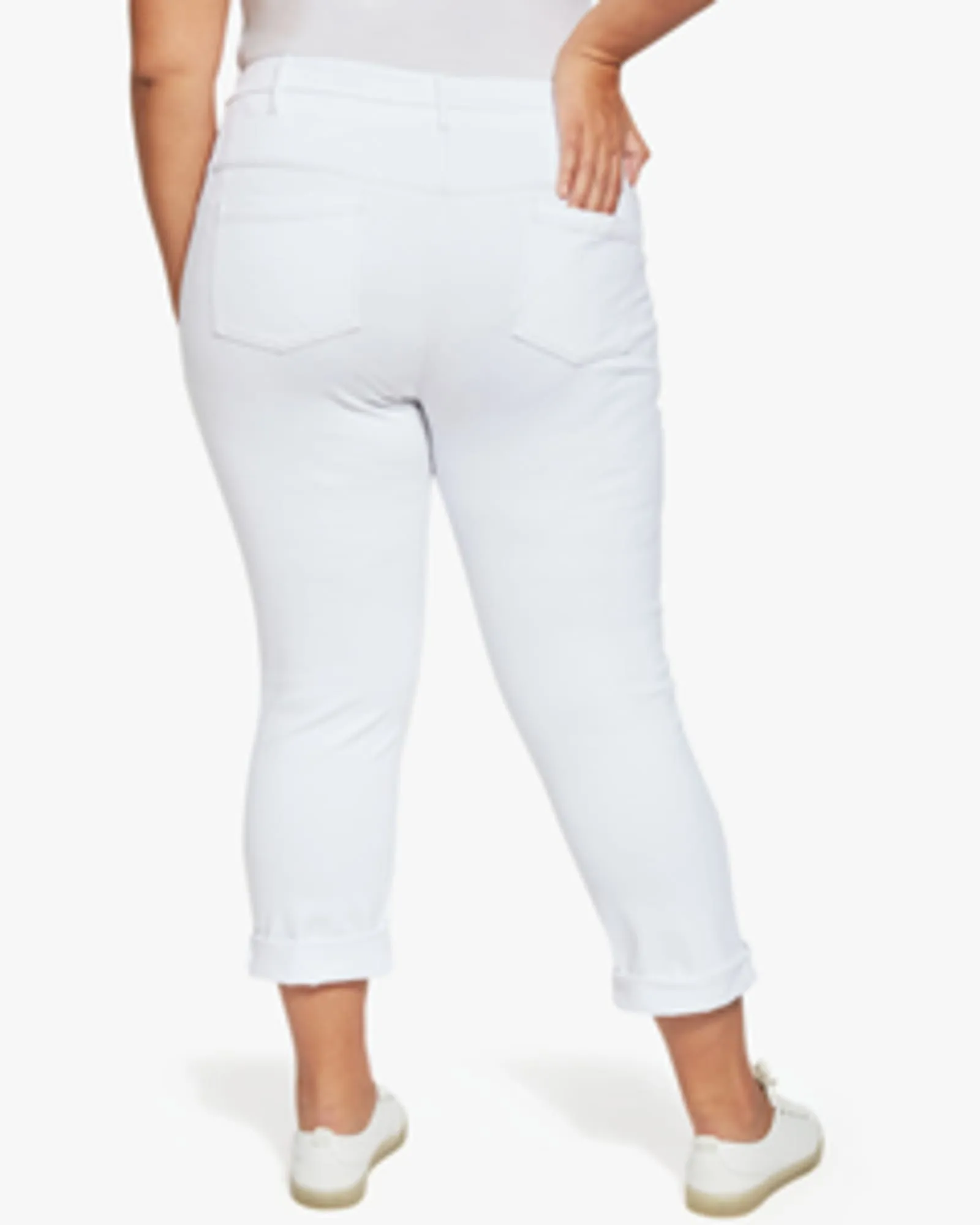 Patricia Cropped Boyfriend Jean | White