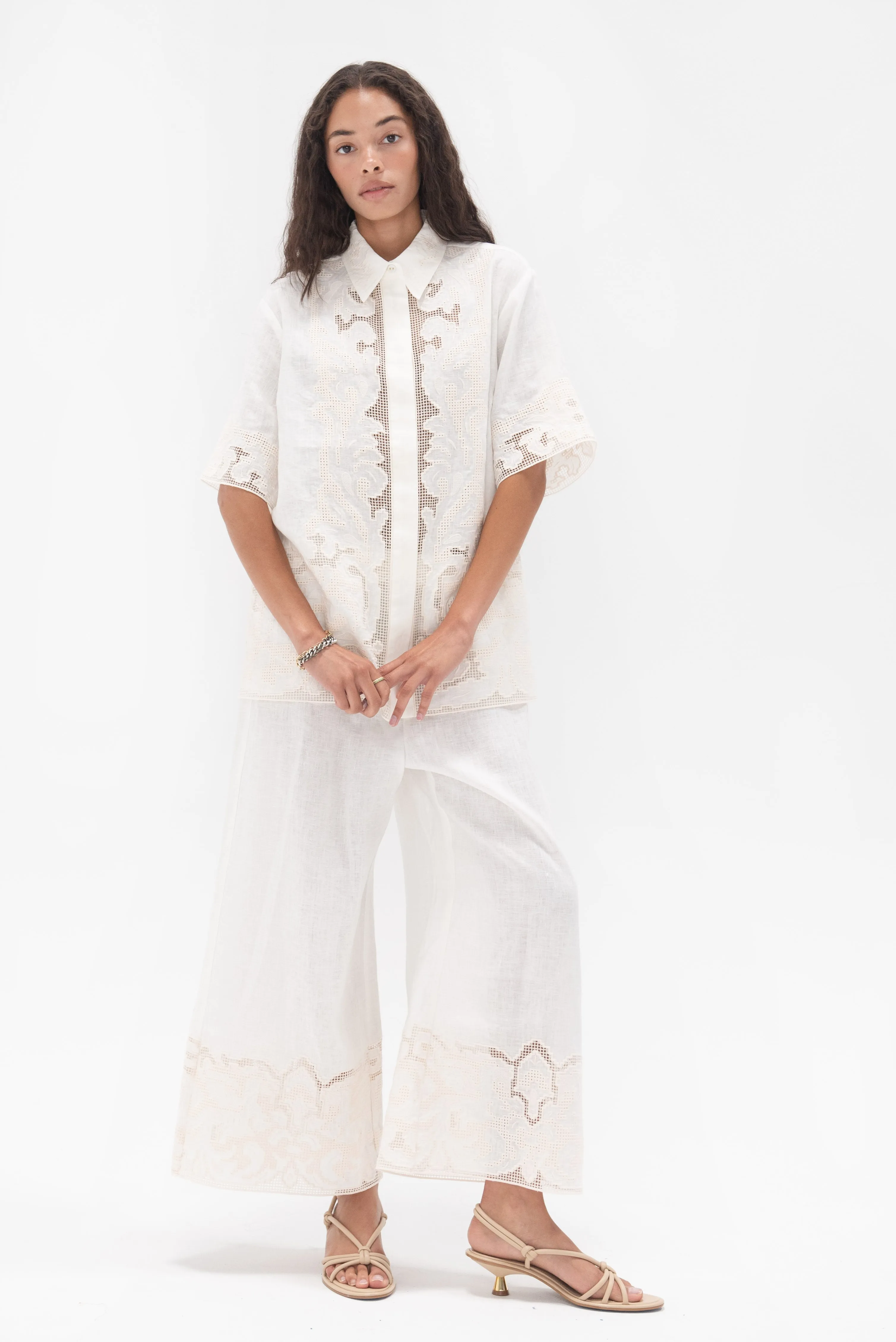 Pegasus Embroidered Shirt, Ivory