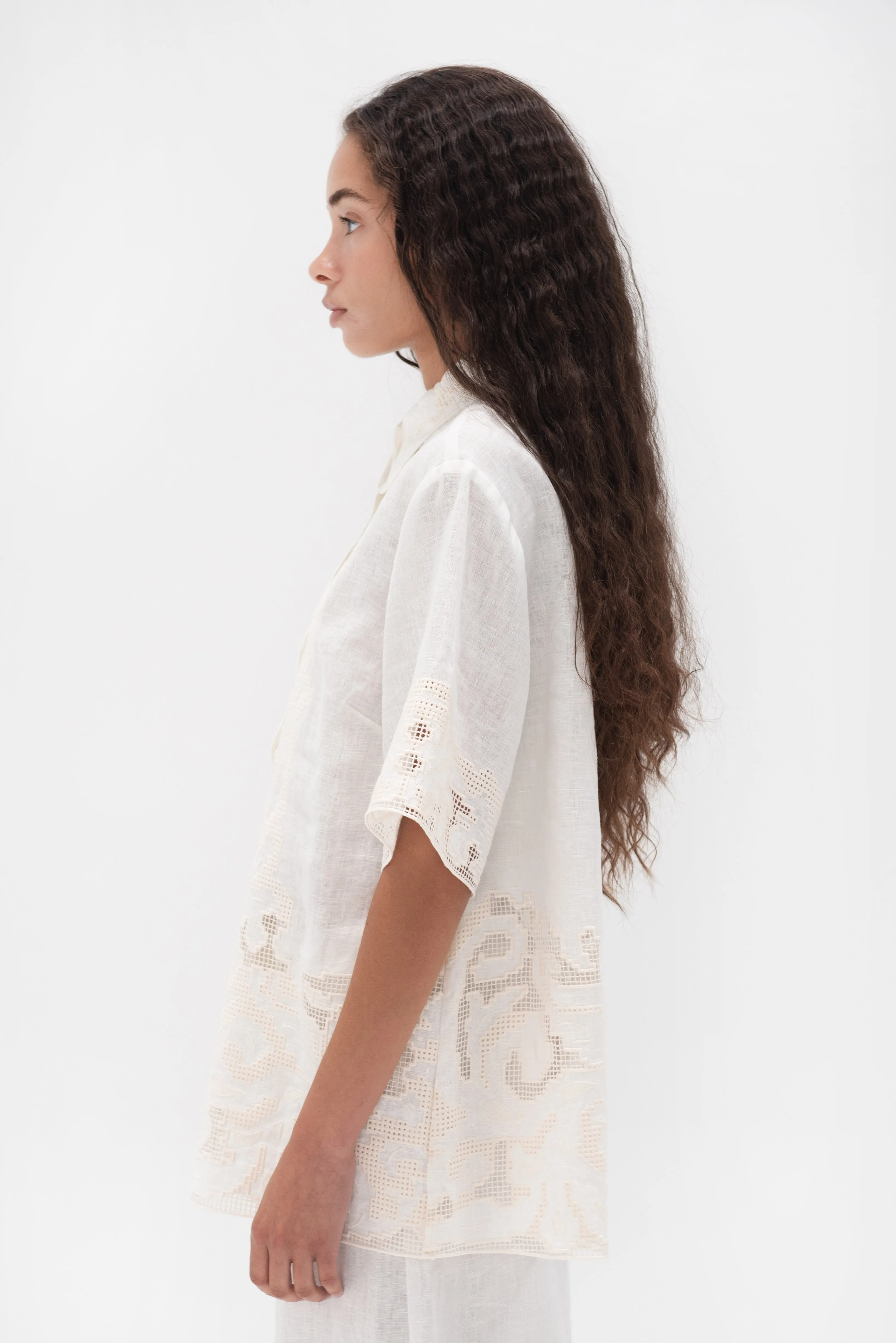 Pegasus Embroidered Shirt, Ivory