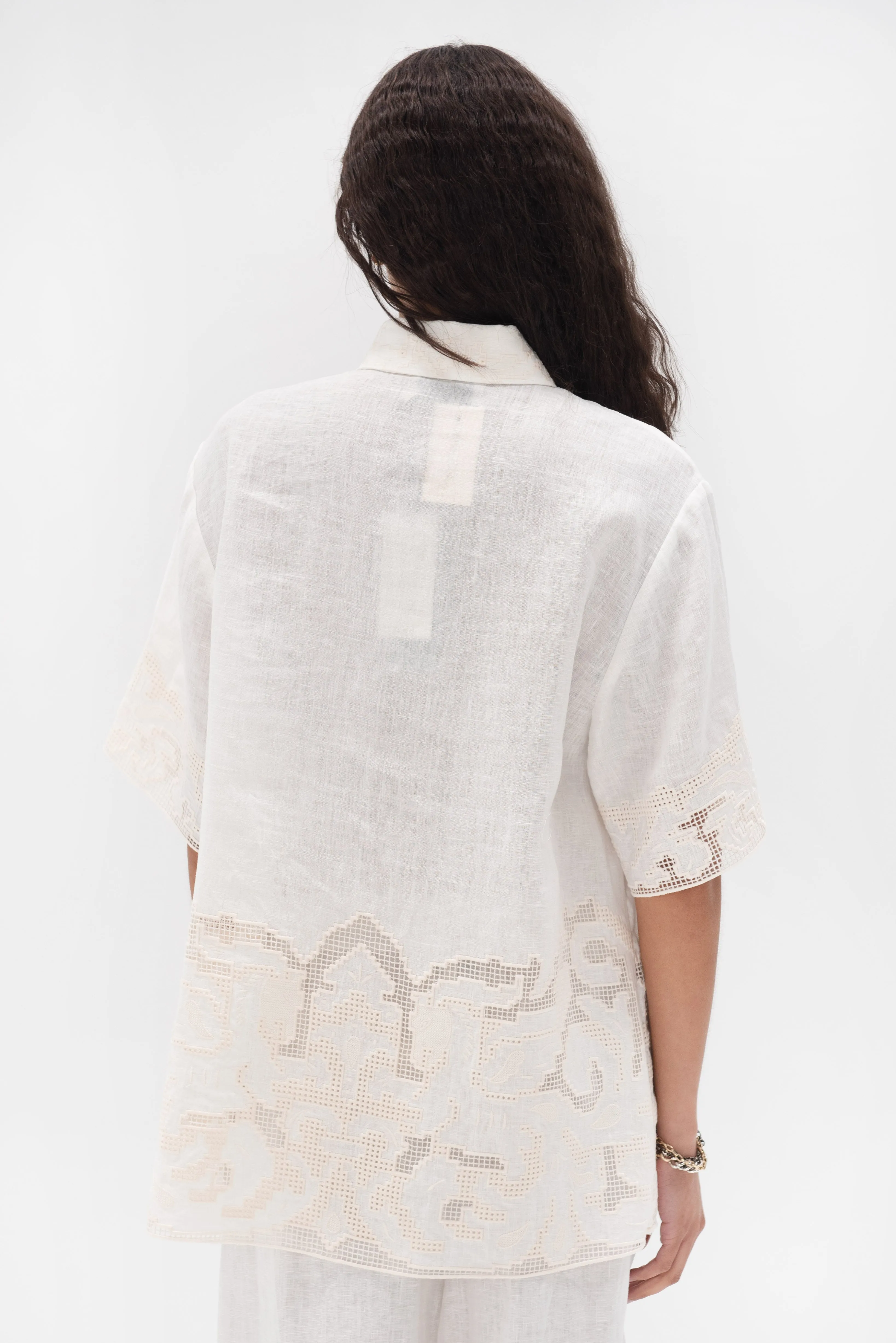 Pegasus Embroidered Shirt, Ivory