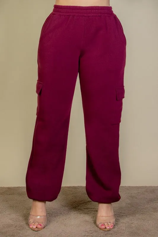 Plus Size Side Pocket Drawstring Waist Sweatpants