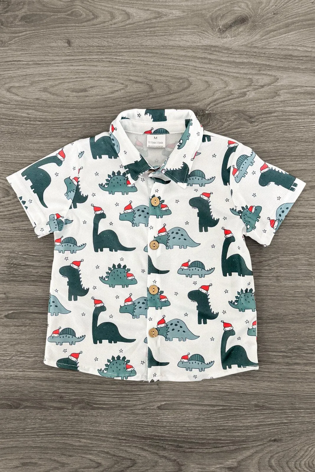 Santasaurus Button Down Top