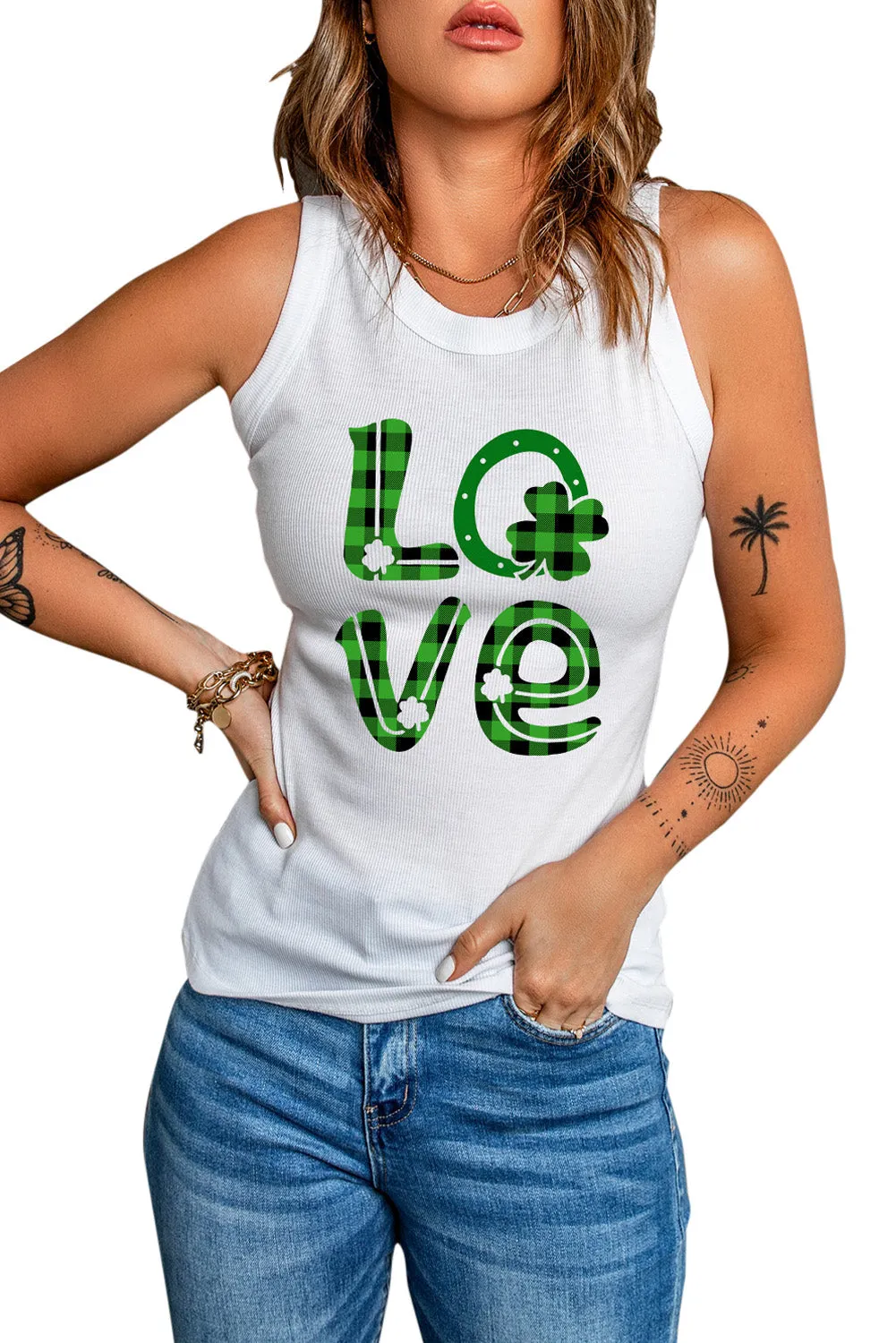 Sleeveless Tops For Women Ribbed Tank Top