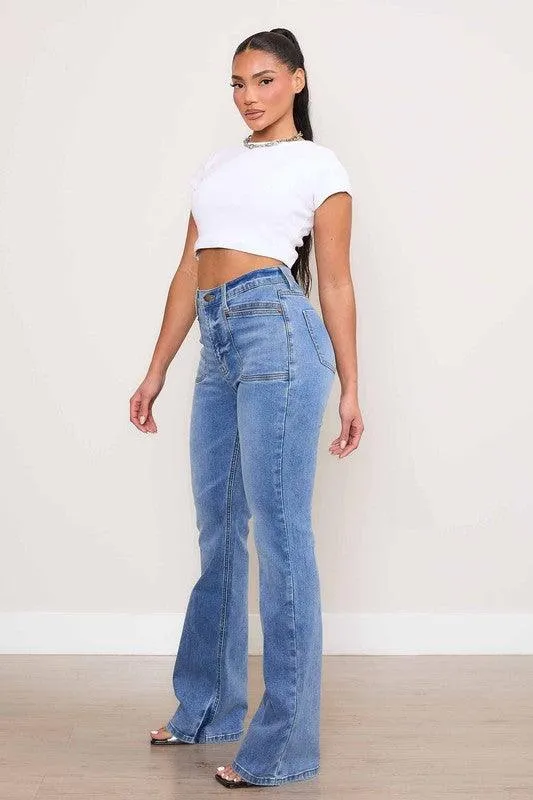 Square Pocket Bootcut Jeans