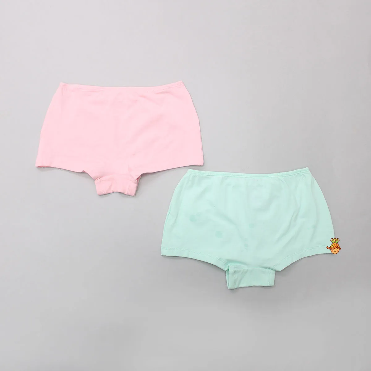 Unicorn Printed Pink And Green Boyshort Panties - Set of 2