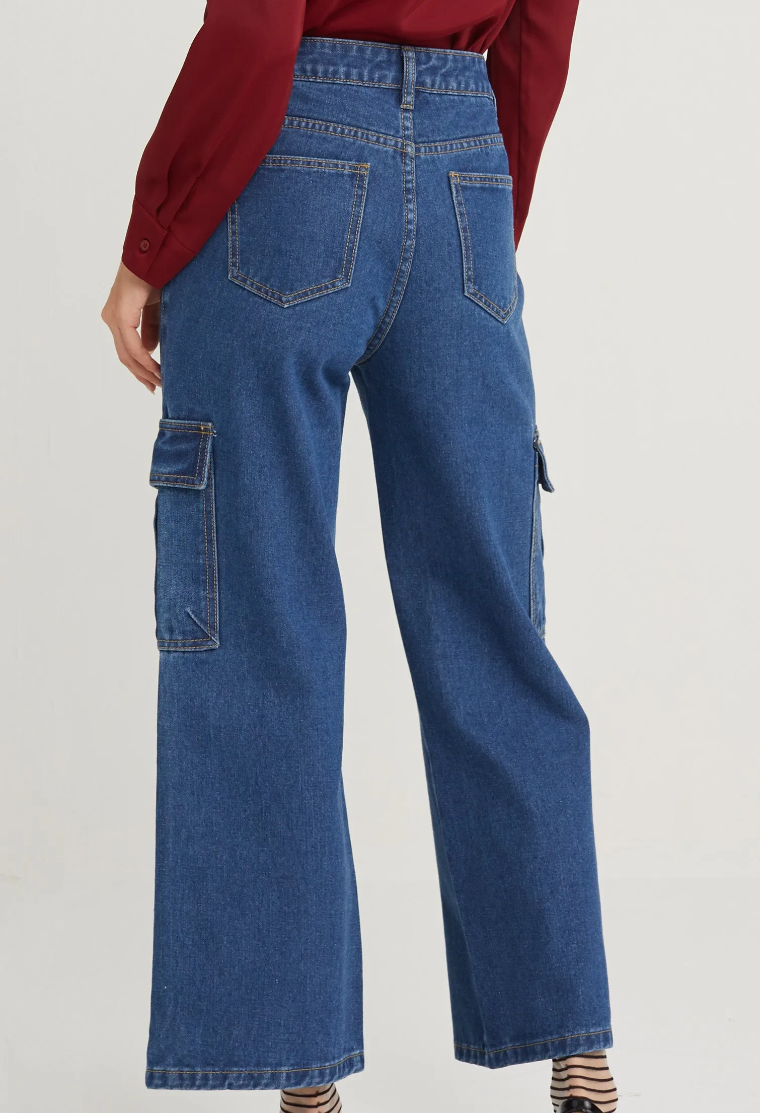 Utility Straight Cut Denim Jeans