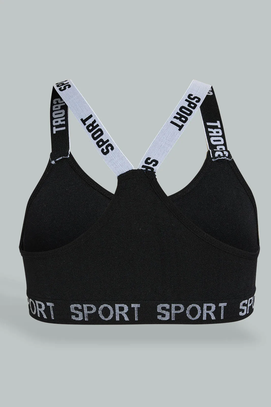 White And Black Padded Sports Bra (Pack of 2)