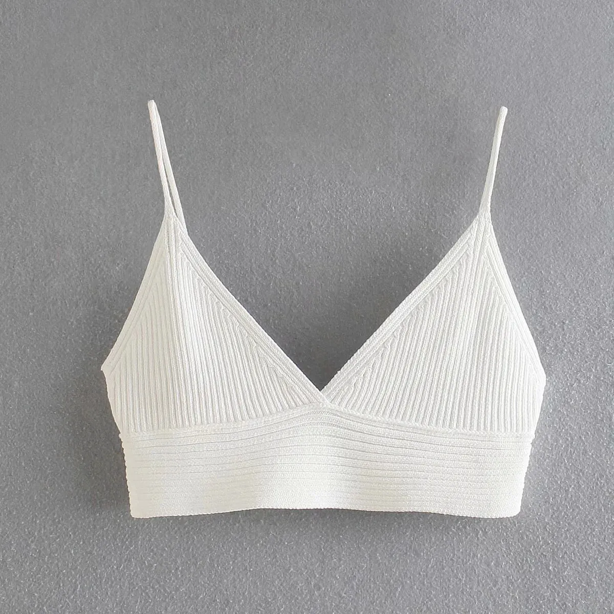 Wjczt Fashion Women White Knitted Crop Top Sexy Bra Summer Camis Vintage Backless Strap Female Chic Tank Tops