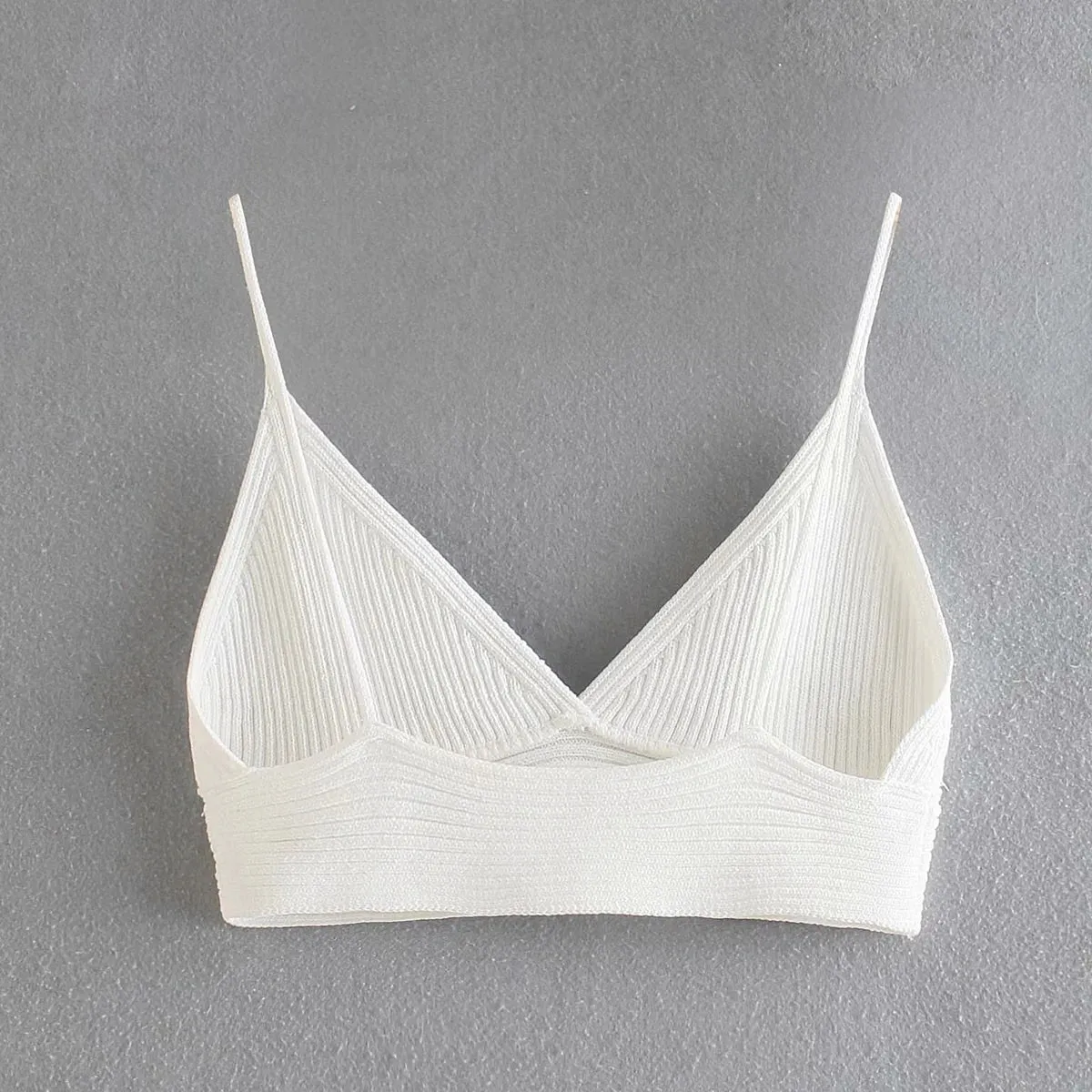 Wjczt Fashion Women White Knitted Crop Top Sexy Bra Summer Camis Vintage Backless Strap Female Chic Tank Tops