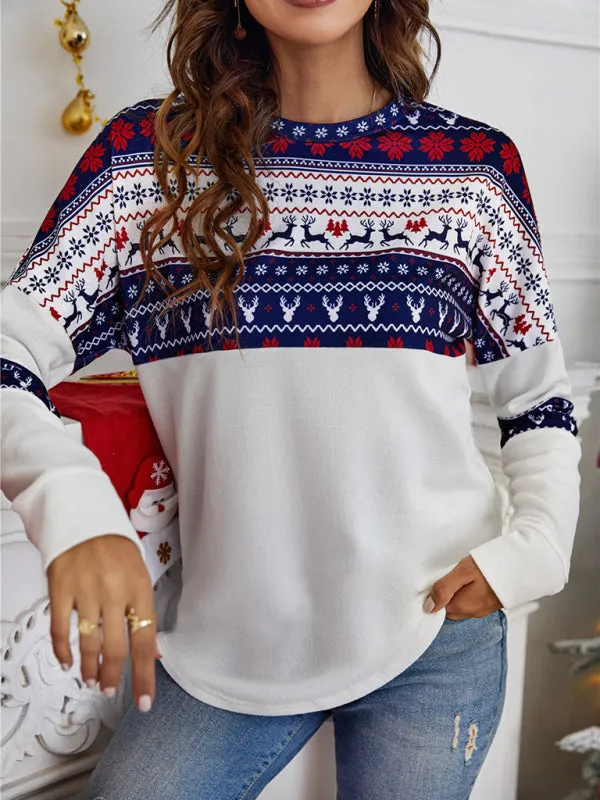 Women's Christmas knitted long-sleeved tops