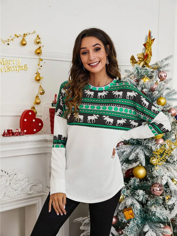 Women's Christmas knitted long-sleeved tops