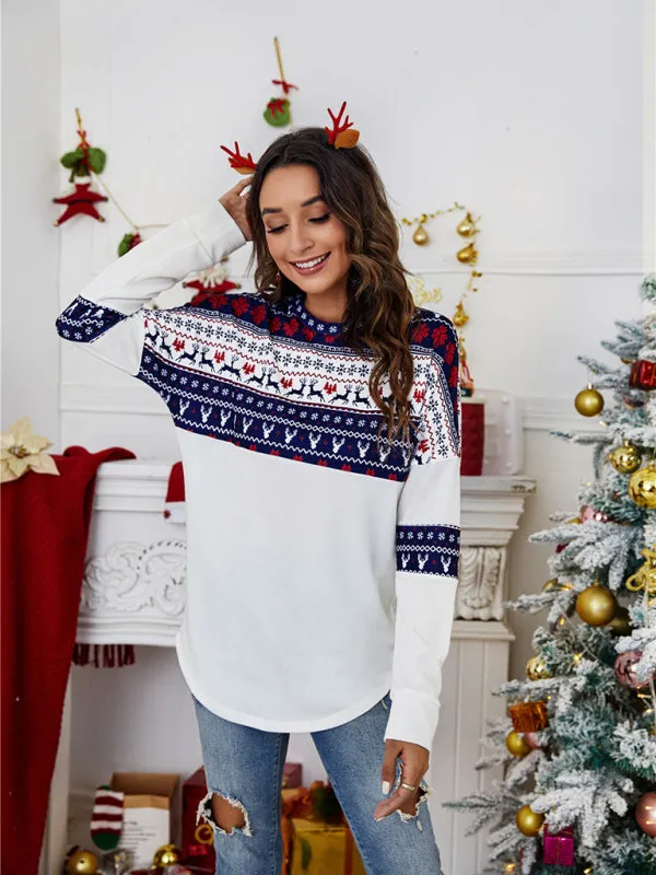 Women's Christmas knitted long-sleeved tops