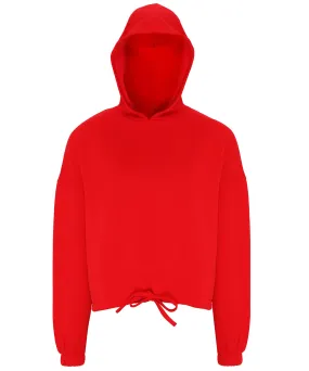 Womens TriDri® cropped oversize hoodie | Fire Red